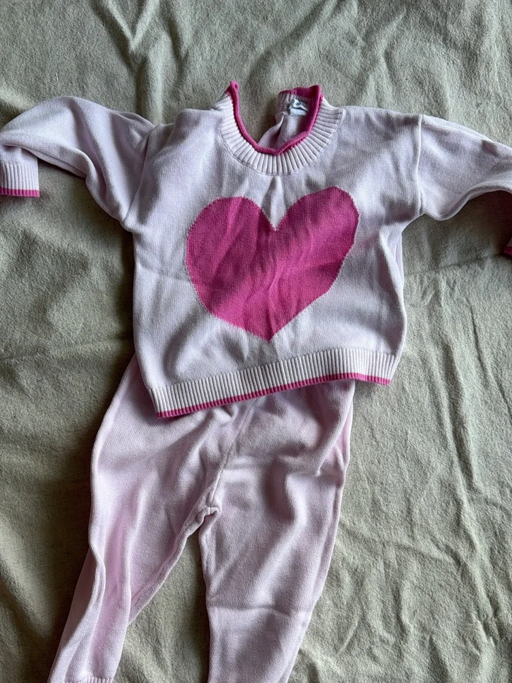 GAP Light Pink & Hot Pink Heart Knit Matching Set